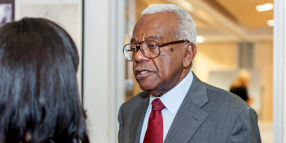 Legendary Sir Trevor McDonald compliments Jo Jones b copyright Ezzidin Alwan